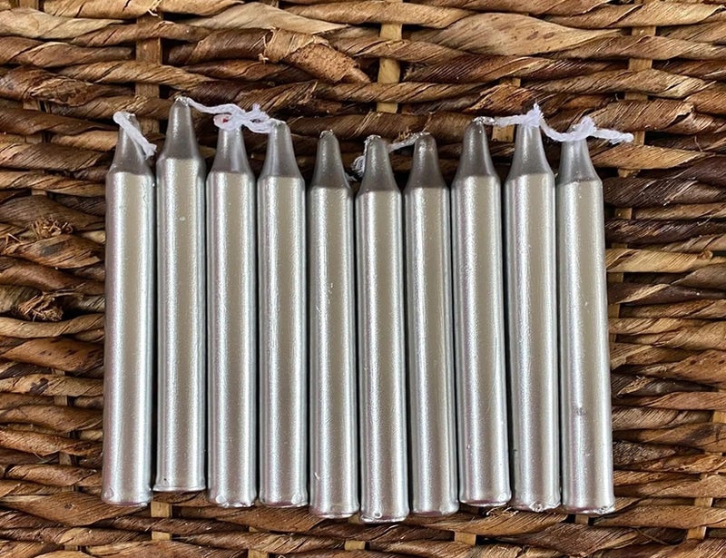 Luces Luces Pack of 24 Silver Stick Candles Ritual Chime Candles Specially Healing Chakras Home Decor Diwali Decoration Birthday Festival Celebration - Image 2