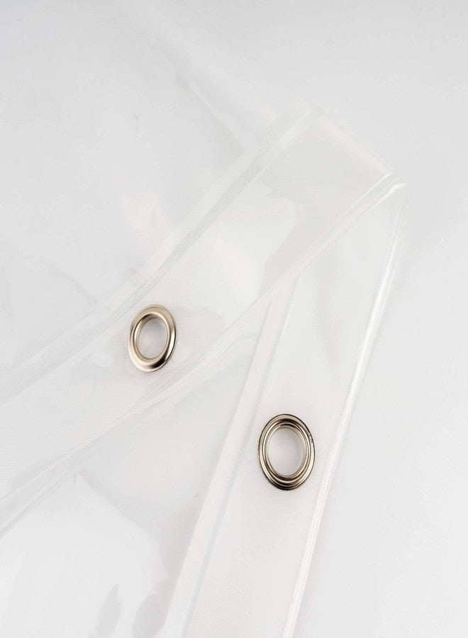 De-Mediocre Clawfoot Tub Shower Curtain Liner 180x70 Inch Clear Warp Around Extra Wide 36 Metal Hooks Heavy Duty Vinyl Bath Curtain for Clawfoot Stand Up Tub for Bathroom Tub PEVA Waterproof - Image 4
