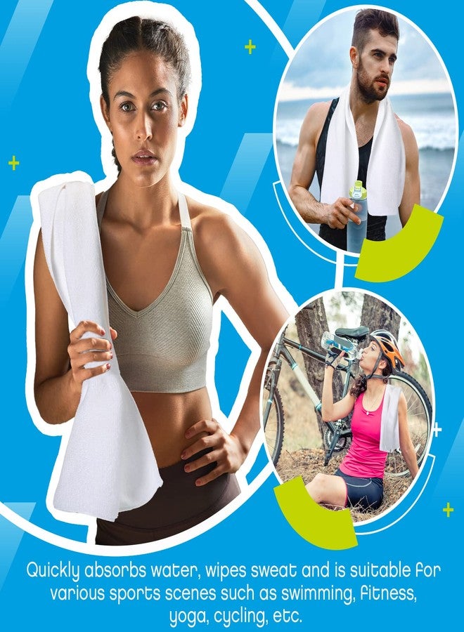 Handepo 12 Pcs Microfiber Workout Gym Towels, 360 GSM 12x30 Inch Fast Drying Yoga Towels for Sweat, Soft Gym Towel for Men Women Travel Sports(White) - Image 3