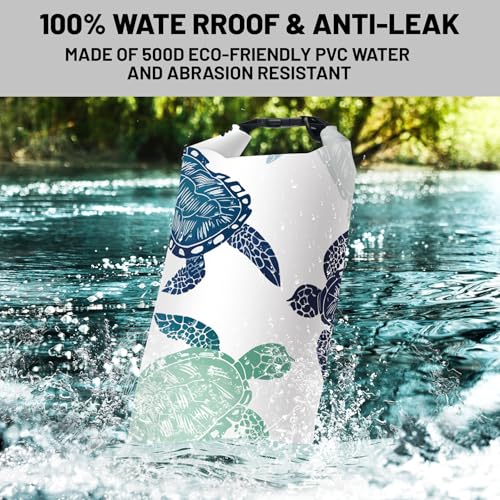 Cliduli Waterproof Dry Bag,Roll Top Sea Turtle Small Waterproof Backpack 5L/10L/20L Floating and Lightweight Bags for Kayaking, Boating, Fishing, Swimming and Camping - Image 2