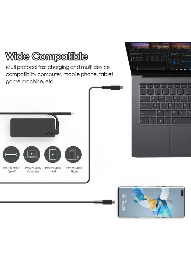 ARNOTEC - Charger USB-C 65W for Lenovo Dell Samsung HP Chromebook Type C USB-C Series Laptop AC adapter - Image 1