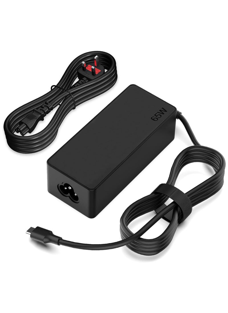 ARNOTEC - Charger USB-C 65W for Lenovo Dell Samsung HP Chromebook Type C USB-C Series Laptop AC adapter - Image 1