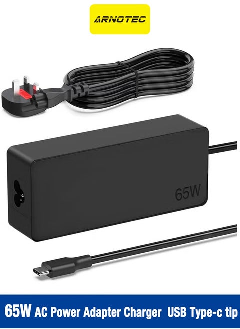 Charger USB-C 65W for Lenovo Dell Samsung HP Chromebook Type C USB-C Series Laptop AC adapter