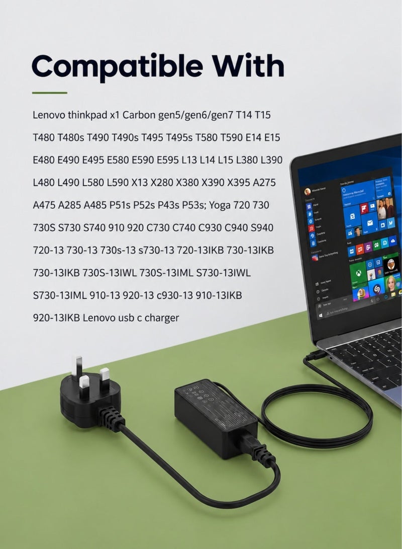 ARNOTEC شاحن USB-C 65 وات ليلوفو ديل سامسونج اتش بي كروم بوك نوع C محول التيار المتردد لابتوب USB-C - Image 3