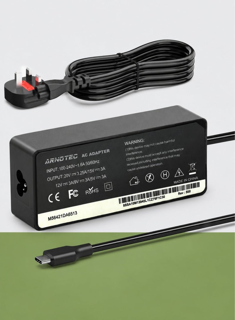 ARNOTEC شاحن USB-C 65 وات ليلوفو ديل سامسونج اتش بي كروم بوك نوع C محول التيار المتردد لابتوب USB-C - Image 2