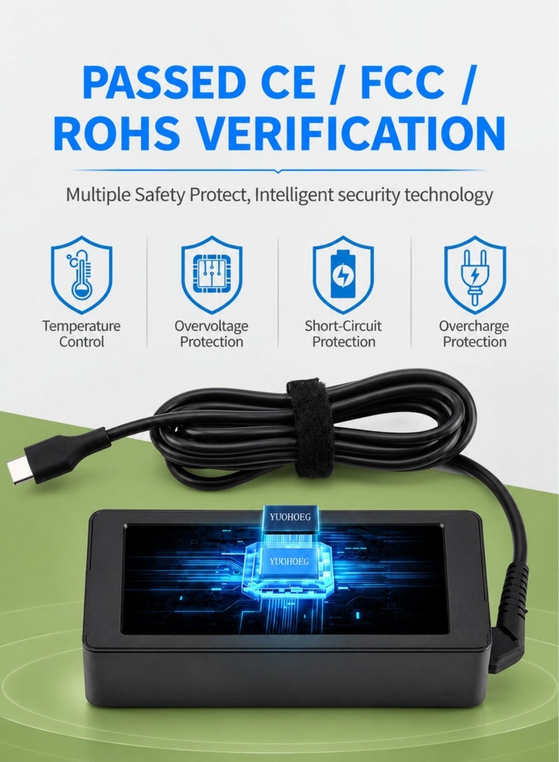 ARNOTEC شاحن USB-C 65 وات ليلوفو ديل سامسونج اتش بي كروم بوك نوع C محول التيار المتردد لابتوب USB-C - Image 5