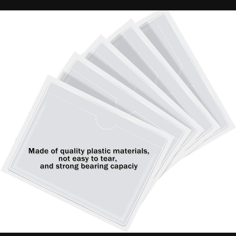 Darkness Pack of 40 Self-Adhesive Business Card Pockets with 40 Pieces Empty Business Cards Cardboard, Adhesive Clear Pockets Sleeve Label Holder for Index Cards, Protect Your Cards or Photos - Image 5