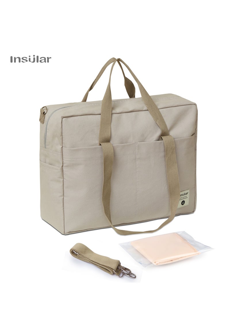 insular Cotton Canvas Large Capacity Portable One Shoulder Crossbody Mommy Bag  - Image 1