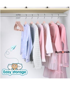 Red Dot Gift Pack of 50 Velvet Kids Hangers - Premium Childrens Hangers 14 Inch for Closet, Ultra Thin Cute Hangers Kids Clothes Hanger, Non Slip Kids Felt Hangers for Kids Clothes (Blush Pink, 50)  - Image 4