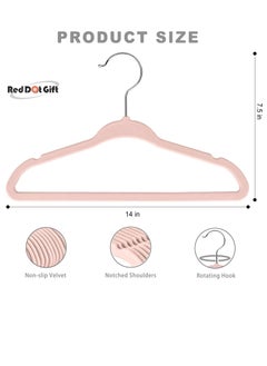 Red Dot Gift Pack of 50 Velvet Kids Hangers - Premium Childrens Hangers 14 Inch for Closet, Ultra Thin Cute Hangers Kids Clothes Hanger, Non Slip Kids Felt Hangers for Kids Clothes (Blush Pink, 50)  - Image 3