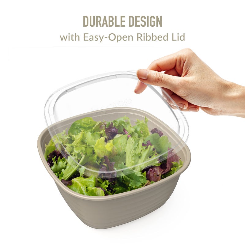 Bentgo Prep - 1-Compartment Bowls with Custom Fit Lids - Reusable  Microwaveable  Durable BPA-Free  Freezer and Dishwasher Safe Meal Prep Food Storage Containers - 10 Bowls & 10 Lids (Champagne) - Image 5