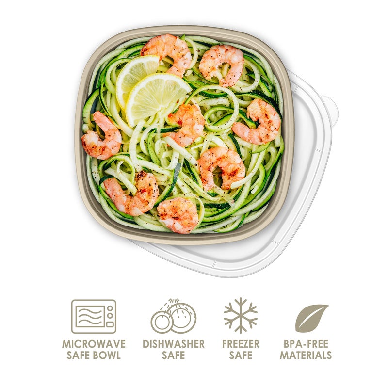 Bentgo Prep - 1-Compartment Bowls with Custom Fit Lids - Reusable  Microwaveable  Durable BPA-Free  Freezer and Dishwasher Safe Meal Prep Food Storage Containers - 10 Bowls & 10 Lids (Champagne) - Image 3