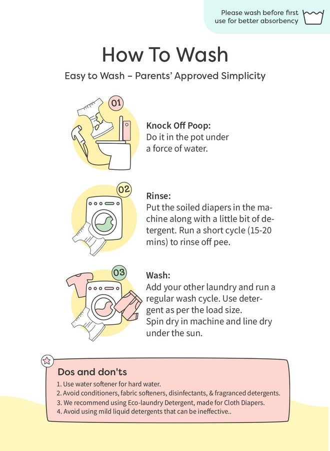 SuperBottoms Freesize UNO SuperSoft Cloth Diaper (with Velcro) | Reusable, Adjustable Cloth Diaper for Babies | Dry Feel Comfort | Fits from 3 Months to 3 Years | Washable & Rash-Free | Sunset Safari - Image 4