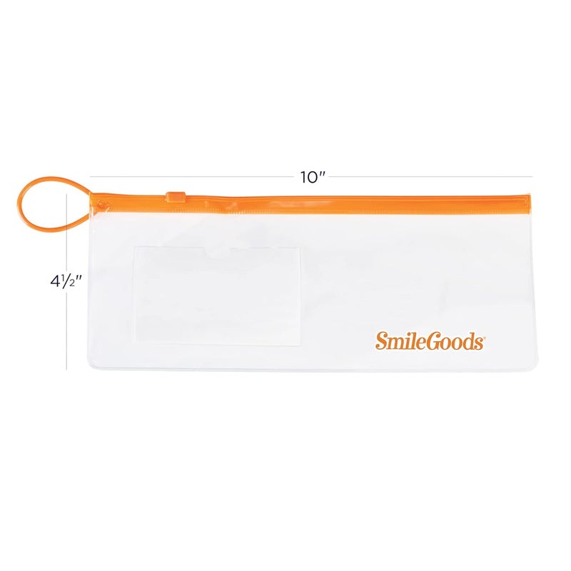 Practicon SmileGoods Zipper Clear Pouch, 4.5" x 10", Assorted Zipper Colors, Pack of 72 - Image 5