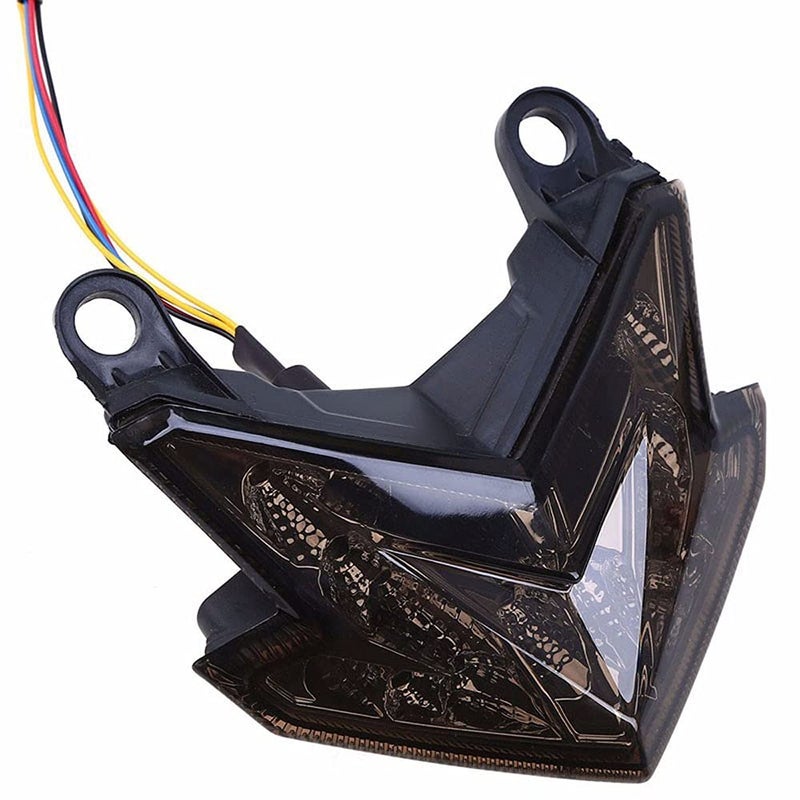 TEBOCR Motorcycle Tail Light Integrated Running Brake Stop Light Turn Signals Lamp Black with License Plate Bracket for Harley Honda Yamaha Suzuki Kawasaki