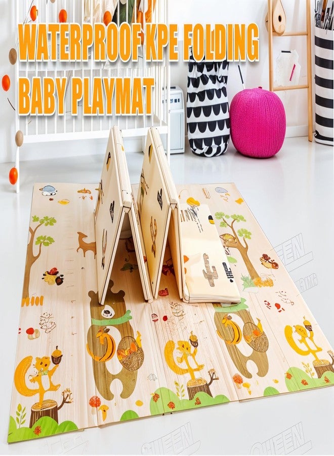 Todfod Foldable Baby Play Mat with Carry Bag, Thick Cushioned Waterproof Crawling Mat for Infants & Toddlers, Reversible Non Toxic Foam Floor Mat for Nursery, Playroom, Indoor Use - Image 5