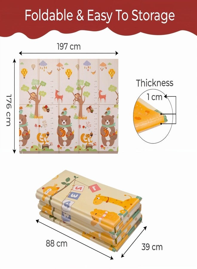 Todfod Foldable Baby Play Mat with Carry Bag, Thick Cushioned Waterproof Crawling Mat for Infants & Toddlers, Reversible Non Toxic Foam Floor Mat for Nursery, Playroom, Indoor Use - Image 3