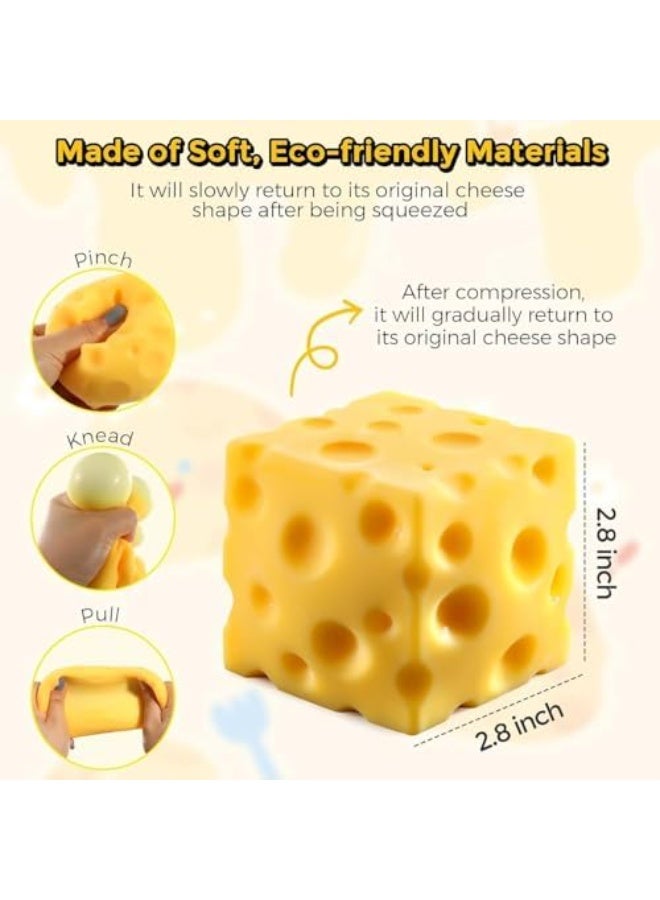 Cheese Squishy (7cm),Cheese Block Squeeze Toy,Squishies Stress Relief Fidget Toy - Image 2