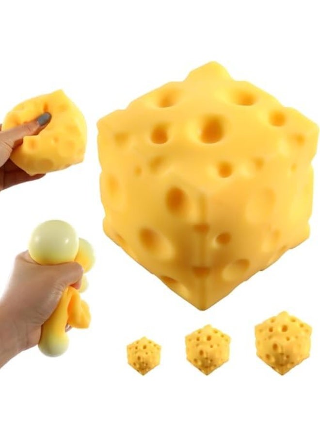 Cheese Squishy (7cm),Cheese Block Squeeze Toy,Squishies Stress Relief Fidget Toy - Image 1