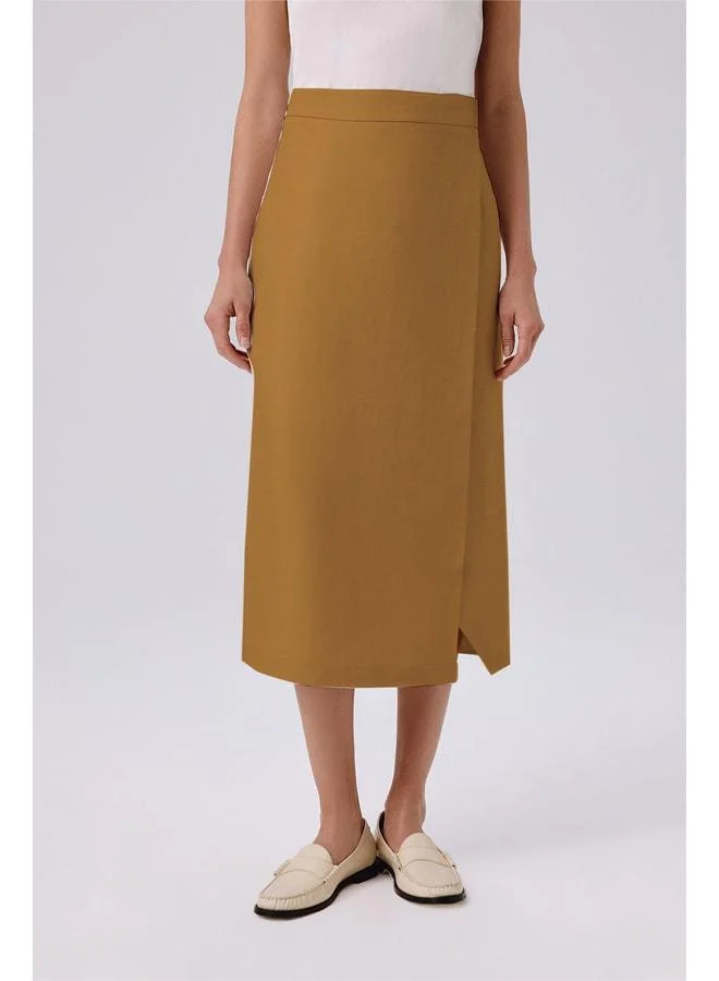 Mısırlı 1951 Camel Cruise Asymmetric Slit Midi Skirt.