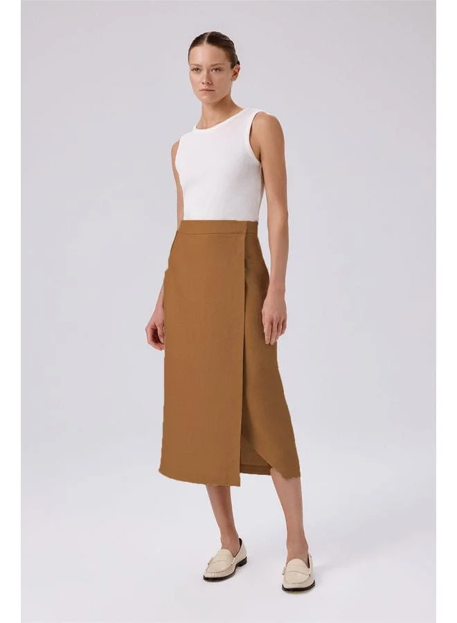 Mısırlı 1951 Camel Cruise Asymmetric Slit Midi Skirt.