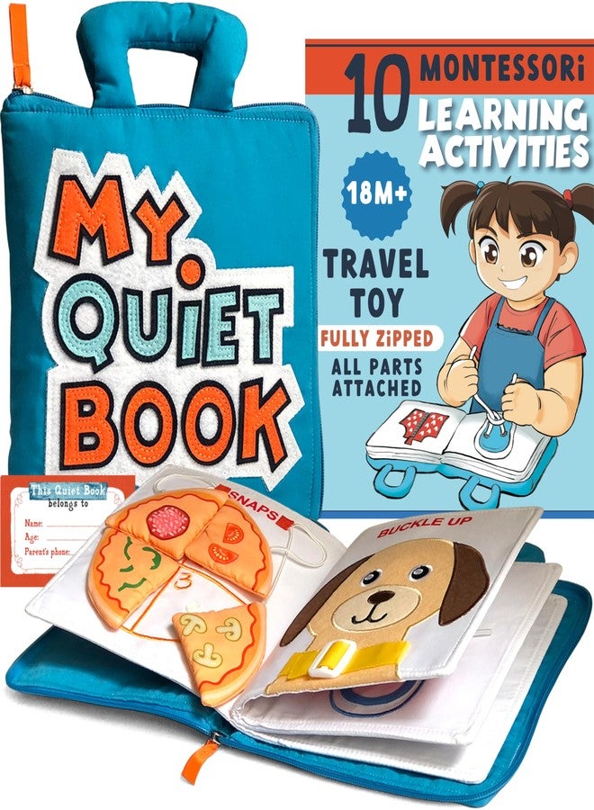 TAVVA My Quiet Book - Toddler Travel Car Plane Airplane - No Parts to Get Lost - Activity Montessori Board Book, Travel Toys for Toddlers 1-3, Gifts for 1 2 3 4 Year Old Girl, Birthday Gifts Toys Age 2-4 - Image 1