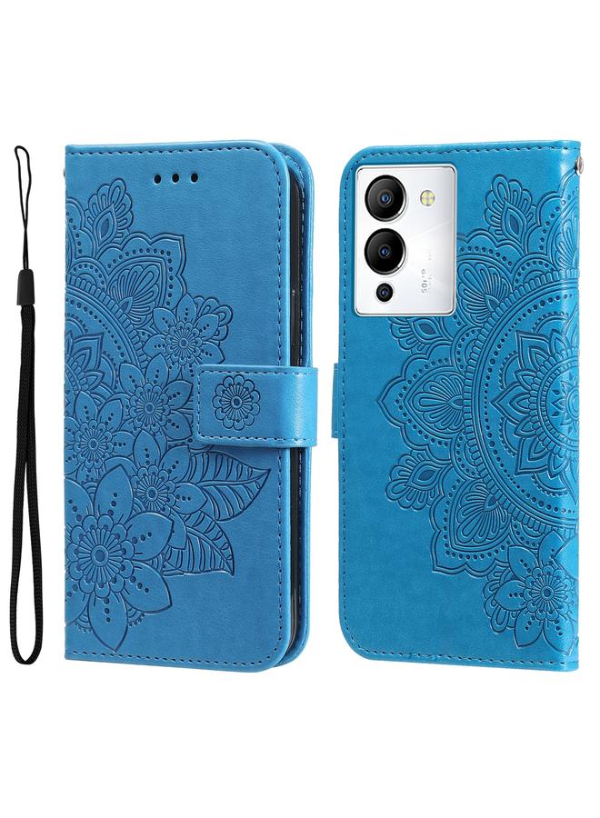 اس-توب جراب لهاتف Infinix Note 12 / G96 جراب هاتف جلدي منقوش عليه زهور 7 بتلات - Image 1