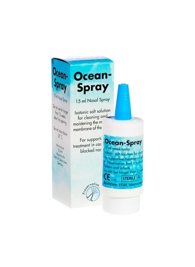 Ocean Spray Saline Nasal Spray for Dryness and Congestion Relief, 15 ml