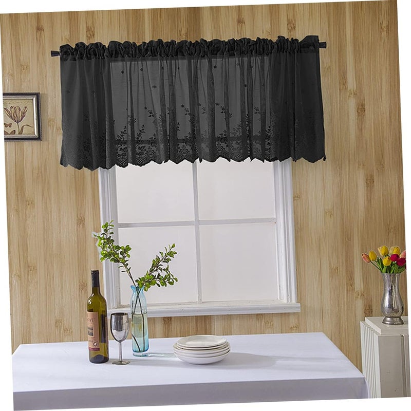 Ciieeo 1pc Short Tulle Curtain Valance for Kitchen and Bedroom Elegant Half Curtain for Privacy and Light Filtering for Small Spaces - Image 3