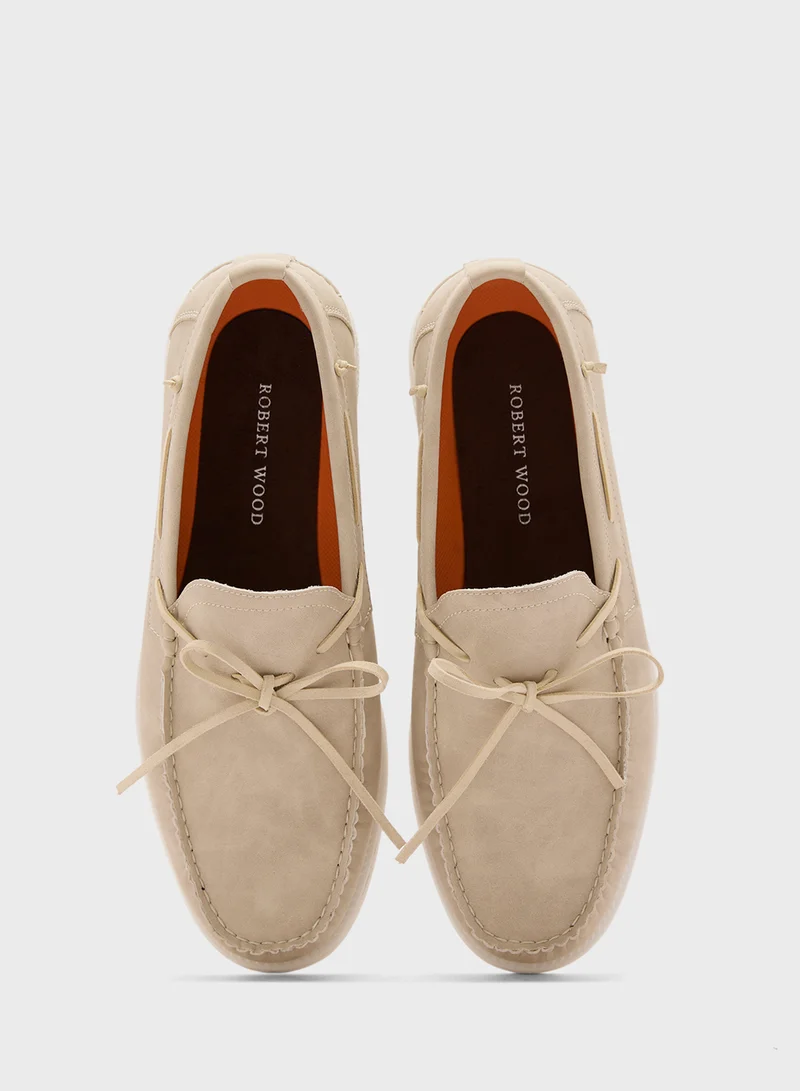 Robert Wood Lt Grey Suede Boat Shoes for Men | Best Price UAE