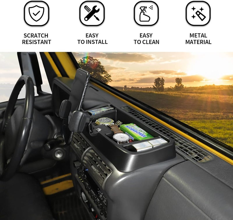 Hoolcar Dash Mount Cell Phone Holder for 1997-2006 Jeep Wrangler TJ - Black with American Flag - Image 3