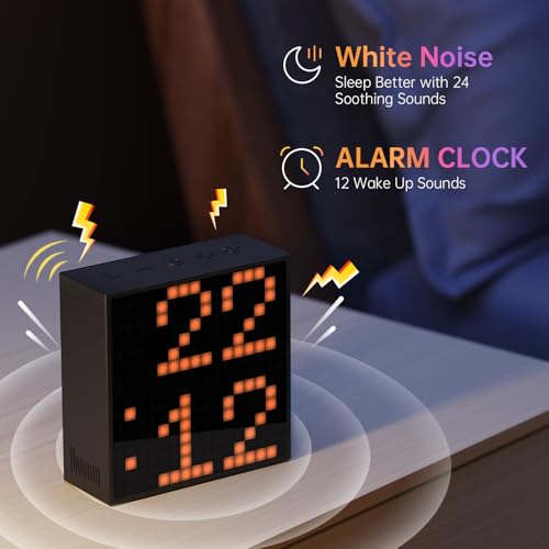 Divoom TimeBox Evo -- Pixel Art Bluetooth Speaker with 16x16 LED Display APP Control - Cool Animation Frame & Gaming Room Setup & Bedside Alarm Clock- Black - Image 5