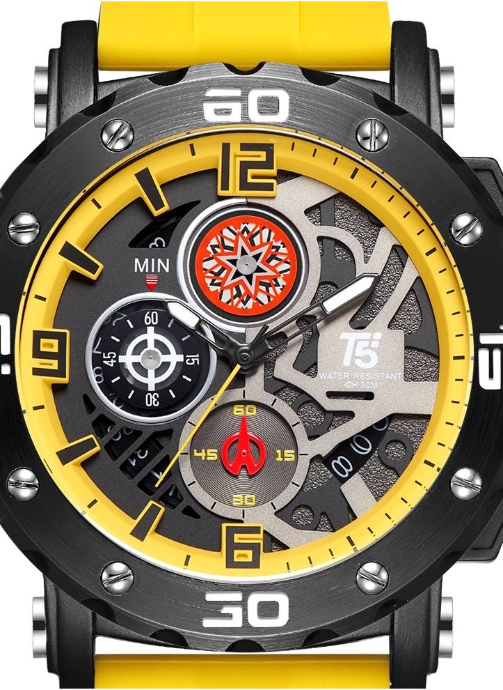 T5 T5 Men's Chronograph Silicone strap Watch  - Image 4