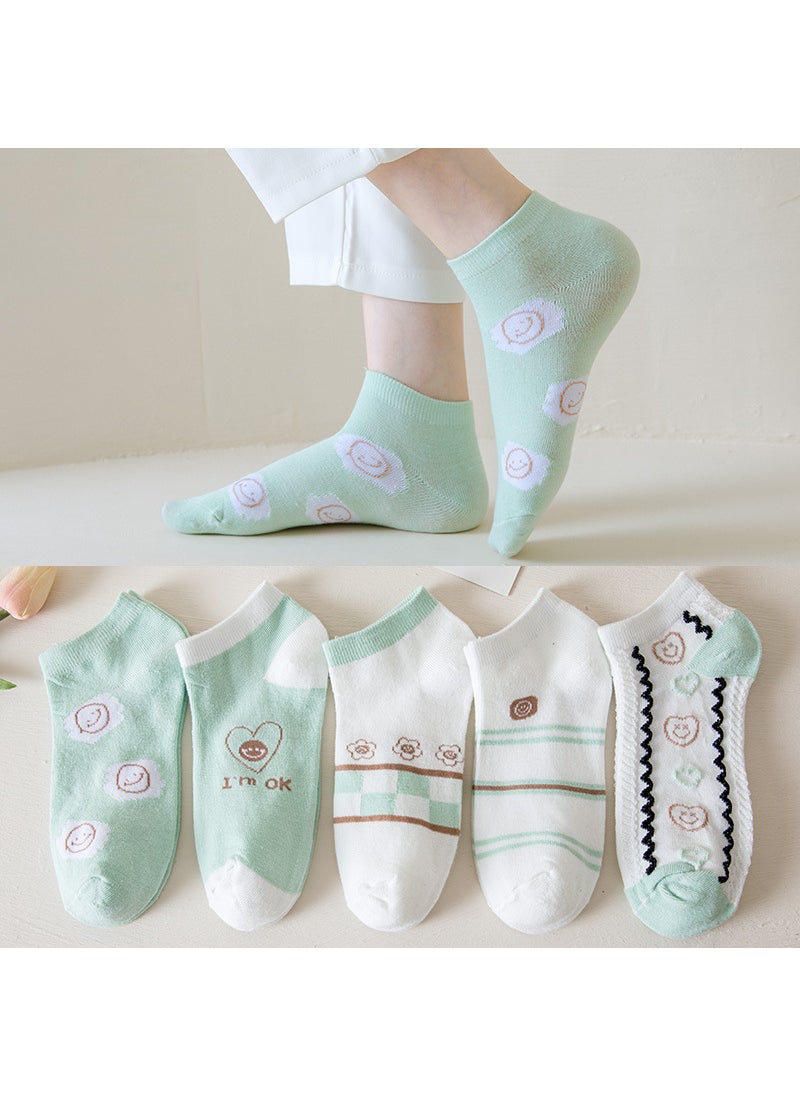 Generic - Cute Ruffle Ankle Socks Cartoon Breathable 0214 smiling face love - Image 1