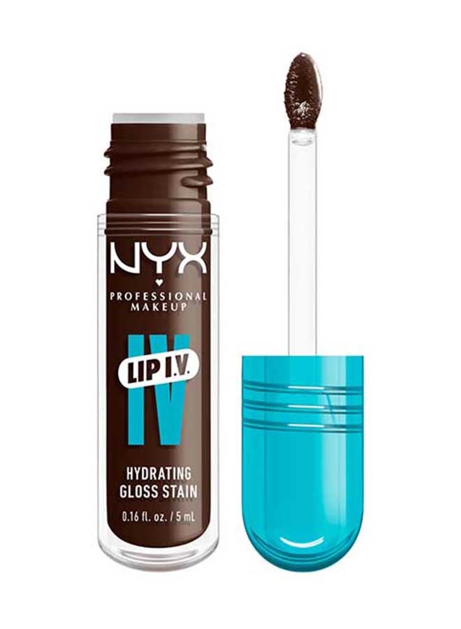 NYX Lip Iv Hydrating Gloss Stain Lip Gloss Serum Up To 12hr Hydration High Pigment Wet Shine Finish Espresso Soak