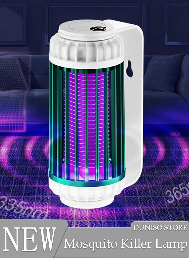 DUNISO Electric Mosquito Killer, Portable Wall Mounted USB Rechargeable Outdoor Mosquito Trap Lamp, Double Baits, Dual Mode, Ultra-Quiet, Power Saving, Indoor Mosquito Zapper, for Home Backyard Garden Patio - Image 1