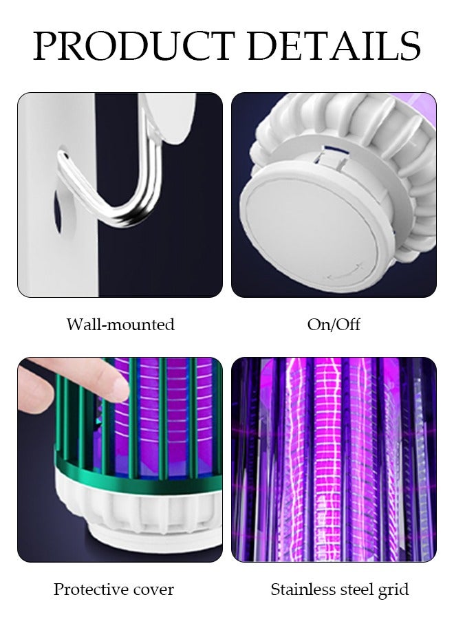 DUNISO Electric Mosquito Killer, Portable Wall Mounted USB Rechargeable Outdoor Mosquito Trap Lamp, Double Baits, Dual Mode, Ultra-Quiet, Power Saving, Indoor Mosquito Zapper, for Home Backyard Garden Patio - Image 5