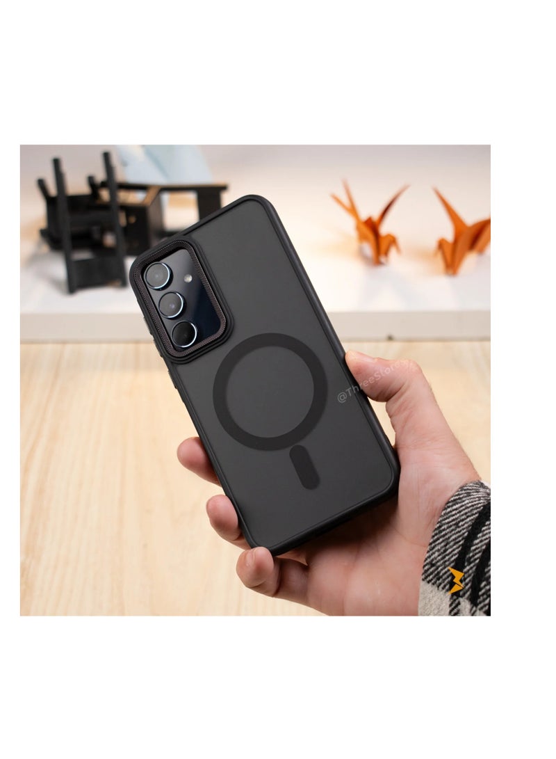 Case for  Case Samsung A55 5g Magnetic Translucent Matte Phone Cases [Compatible with MagSafe] Thin Slim Fit Shockproof Bumper Hard Protective Cover for Women Men Girls