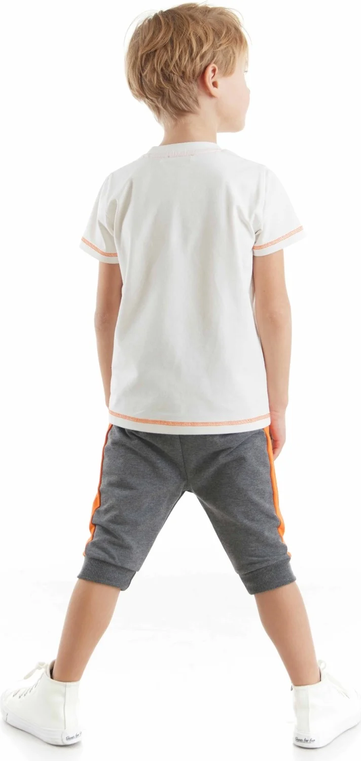Denokids Dino At Work Boy T-shirt Capri Shorts Set