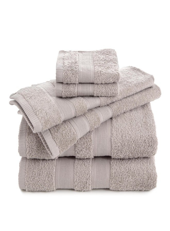 Martex Clean Essentials Low Lint 6-Piece Towel Set, 2 Bath Towels, 2 Hand Towels, 2 Washcloths - 100% Cotton - Anti-Allergen, Super Soft and Durable - Highly Absorbent Towels for Bathroom (Sand) - Image 1