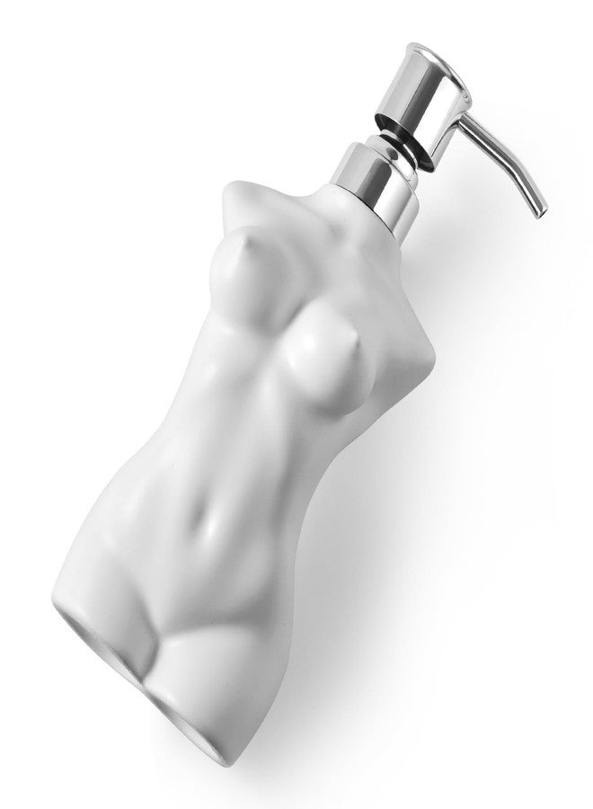 NEWHENGS Ceramic Soap Dispenser with 304 Stainless Steel Pump Hand Lotion Liquid Dispenser Refillable for Kitchen and Bathroom Decorative (Matt White) - Image 3