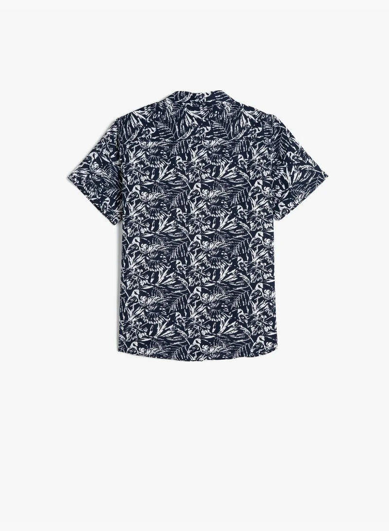 كوتون Short Sleeve Shirt Palm Printed