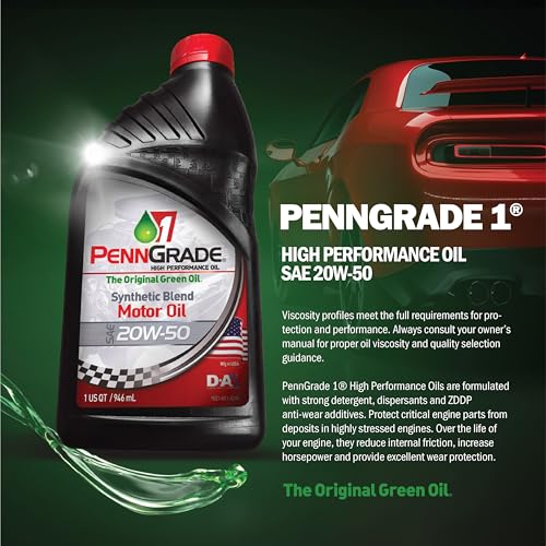 PENN GRADE1 PENN GRADE 1, 71196, Synthetic Blend High Performance Oil SAE 20W-50, 1 Quart (12 Pack) - Image 2