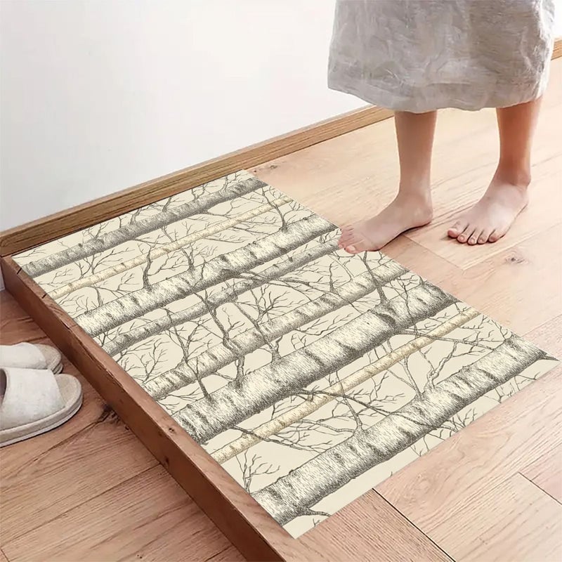 2D Flat Square Doormat With Abstract Forest Tree Pattern 23 62 Inches By 70 78 Inches For Home Living Room Bedroom Bathroom And Holiday Decoration - Image 2