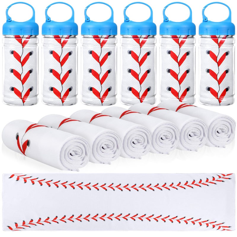 Hahafelt 12 Pack Baseball Cooling Towels Baseball Ice Towels for Neck 40x12 Breathable Chilly Towel with Plastic Container Microfiber Sport Towel for Players Team Gift Sport Party Favors - Image 2