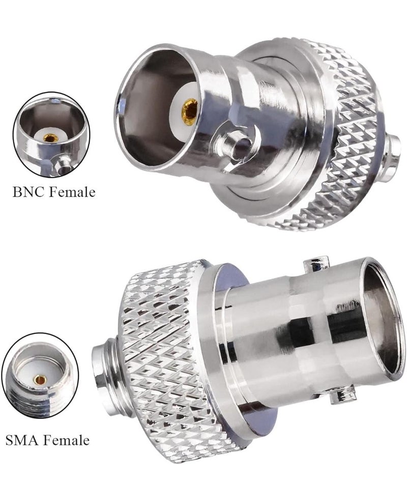 RENMAX SMA Female to BNC Female Adapter Connector 50 Ohms Copper + Alloy Stable for Radio Frequency Applications, Wireless LAN Devices (Connector Only) -Pack of (1) - Image 2