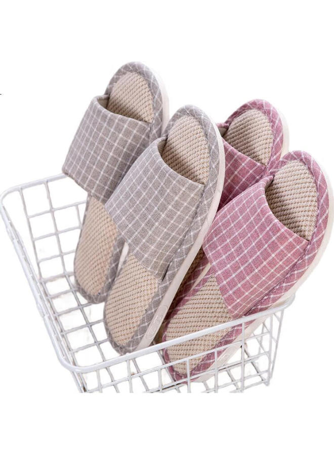 Pull Back Warrior Slippers For Men And Women, Linen Sandals, Couple'S Home Casual Lightweight Breathable Sweat-Absorbing Thick-Soled Wear-Resistant Floor Slippers, Classic Mesh Style Hl1036, Light Coffee Color, Size 38 To 39 - Image 2