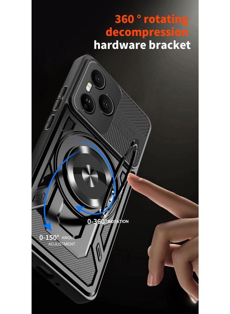 Case Cover Shock Resistant Protect Camera TPU + PC Compatible with Honor 400 Pro (Black) - Image 4