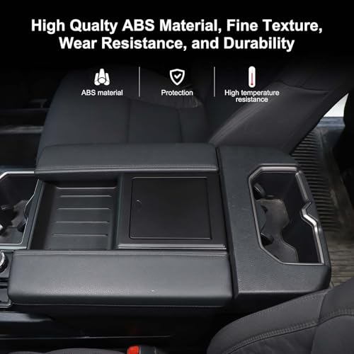 TOYCIDFG Car Armrest Storage Hidden Tray Cover Lid for Toyota Tundra 2022-2025, Center Console Storage Box Lid Car Organizer Accessories (Black) - Image 3