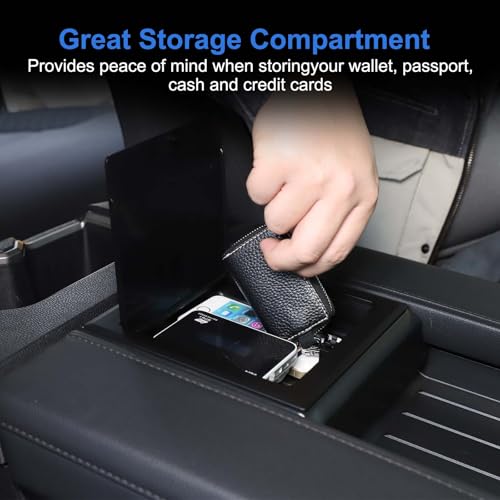 TOYCIDFG Car Armrest Storage Hidden Tray Cover Lid for Toyota Tundra 2022-2025, Center Console Storage Box Lid Car Organizer Accessories (Black) - Image 4